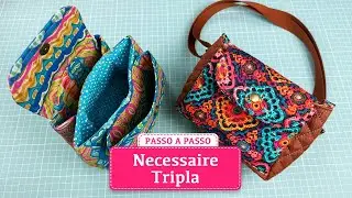 Como costurar Necessaire Tripla - Bolsa Tripla