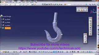 Catia Tutorial | How to design HOOK in a Part Design | Cad Cam Cae  Autocad  Solidworks Unigraphics