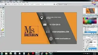 Business card design in Photoshop 7.0 // Black // Orange // Gray
