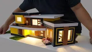 Making Simple Miniature House Models out of Cardboard and Cement -  Making models - Miniature life