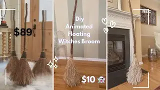 Animated Floating Witches Broom for Halloween 👻 How to. #halloween2024 #halloweendecor #witches