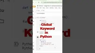 Unlock the Power of Python's global Keyword in 60 Seconds! #pythonfordatascience #pythontutorial