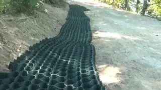 Stormwater management with SlopeGrid swale.