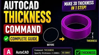 AutoCAD 3D Shell Or Thickness Command Tutorial | Convert 2D Objects into 3D Shapes