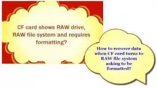 Free CF Card raw drive error recovery cf raw file system requires formatting
