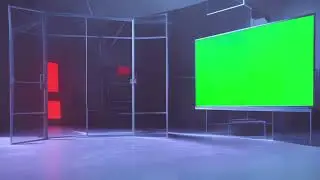 3d virtual news studio green screen background