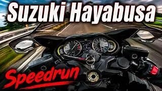 Suzuki Hayabusa 2022 Acceleration/High Speed Run on German Autobahn//Raw Akrapovic Sound/ Top Speed