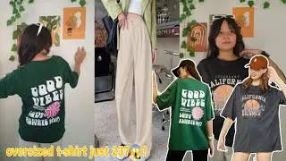 Flipkart tshirt Haul |*TRENDY*oversized t-shirt and Korean trouser|t shirt under rs237 😱|OMG 😳
