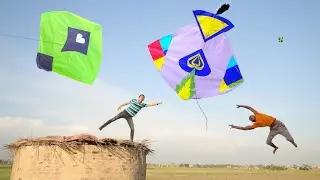 5 Feet Two Kite  Vs Small Kite With Balloon Fight | Big Kite