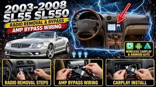 03-08 Mercedes Benz SL55 SL550 How to remove radio bypass amplifier Carplay Android Auto wireless