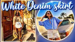 WHITE DENIM SKIRT