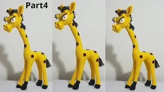 How To Make Crochet Giraffe Parts of Head part4 Tutorial English Free Pattern For Beginner's