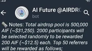 AIRDROP TELEGRAM AIFUTURE DAPAT ~$12.5