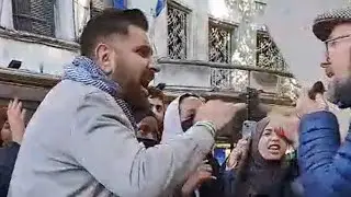 Christian street preacher mobbed by angry pro Palestine protesters