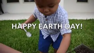 Cute 1-Year-Old Planting for the First Time | EARTH DAY