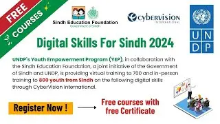 Digital Skills For Sindh 2024 | Sindh Government Free Courses | UNDP Free Courses | YEEEP