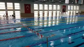 Erdoğan`ın ilk yarışı (50 m. Serbest)