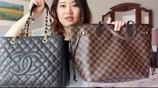 Comparison of LV Neverful MM and Chanel GST