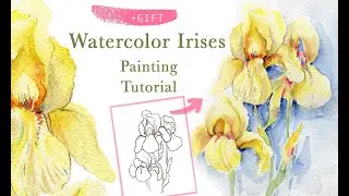 Step by Step Yellow Irises • REAL TIME Watercolor Painting Tutorial