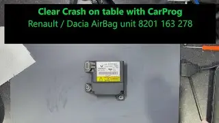 Renault airbag unit clear crash on table with CarProg
