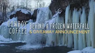 Making Cowboy Coffee in a Cave Behind a Frozen Waterfall
