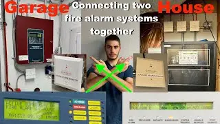 Connecting my two fire alarm systems together! Garage and house system connected to each other.