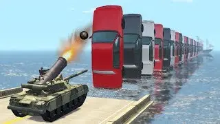Beamng drive - Cars Domino effect Crashes, Jumps #3