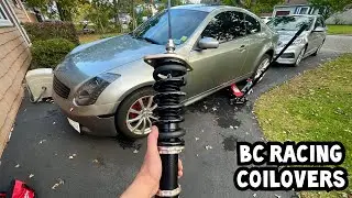 LOWERING MY G35 COUPE! (COILOVERS)