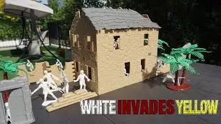 White invades Yellow | Plastic Army Men Nerf Wars