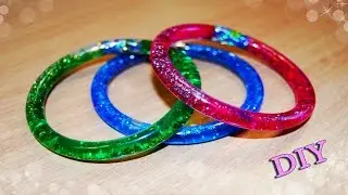 БРАСЛЕТ С ЖИДКОСТЬЮ И БЛЁСТКАМИ СВОИМИ РУКАМИ. Bracelet with liquid and sparkles (DIY, Handmade)