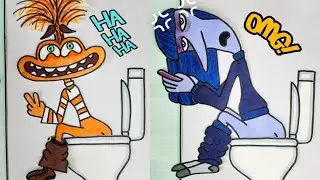 Inside out 2🚽Anxiety pranks Ennui🤣Ennui is horrified #tutorial  #paperdiy