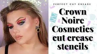 CUT CREASE TUTORIAL USING STENCILS FROM CROWN NOIRE COSMETICS