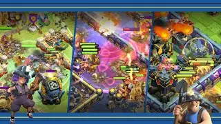 TH17 Queen Charge Mass Miner Attacks (Clash of Clans)