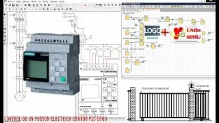 Simulación del Control de un Portón eléctrico usando PLC【LOGO SoftComfort】【CADe SIMU】