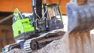 RC Vehicles at Work on R/C Construction Site! & RC Forklift loading Truck