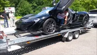 Loading Brand New McLaren P1 on Trailer Full E-Mode (Complete Black) GERMANYS SUPERCARS RALLYE