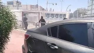 Small fire broke out near gas station near central bus station in beer sheva.