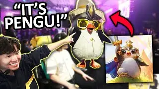 A Life-Sized Pengu Comes Up to Meet Toast and Friends at TFT Vegas