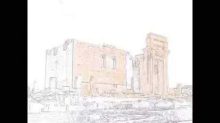 Palmyra, Syria 2005. Coloring book for adults