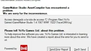 SOLUCIONAR ERROR GAME MAKER ASSET COMPILER