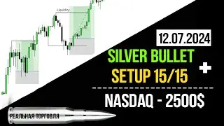 Setup 15/15 + SilverBullet - реальная торговля 12.07.2024