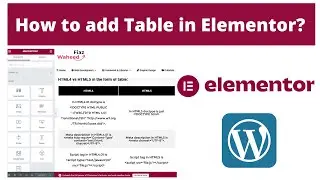 How to Add Table with Elementor in WordPress?| How to Create Free Data Tables with Elementor 2022 |