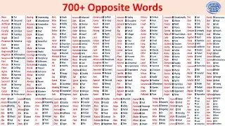 700+ opposite words in english||Genius Vibes Academy 