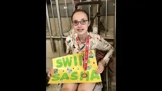 Winning a medal at Special Olympics!