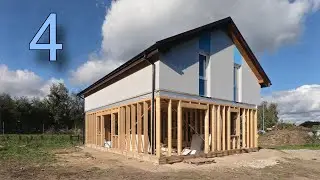 Construction of a beautiful timber frame house - Facade