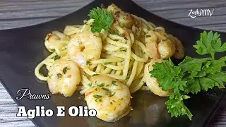 Best spaghetti Aglio E Olio with prawns