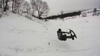 Опасное катание на снегокатах!