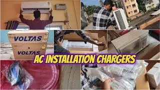 Voltas 1.5 Ton AC 2023 Model, 183V Vectra Platina Unboxing Installation & Installation Chargers