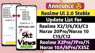 Announce! Realme Ui 2.0 Stable Update List | Realme Ui 2.0 Stable Update Rollout Device List 😍