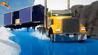 Icy Road Slippery Slope - BeamNG drive